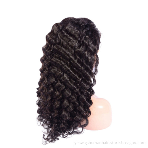 Mink Brazilian Human Hair Double Weft Extension Wigs Loose Deep Wave Swiss Lace Front Brazilian Hair Wig Promo Sales Large Stock